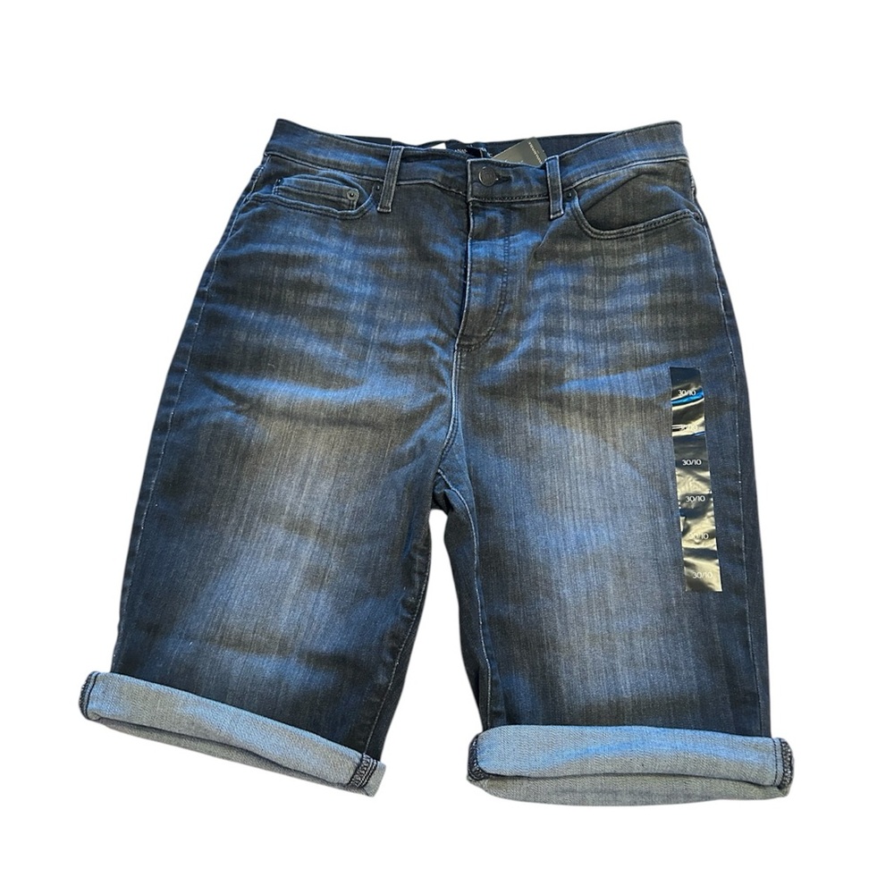 Banana Republic Black Denim Bermuda Stretchy Shorts NWT Size 10
